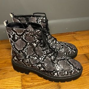 Snake print boots